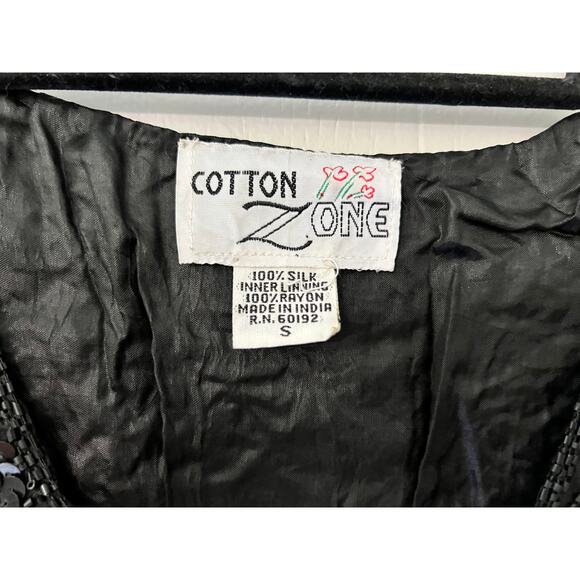 Cotton Zone Y2K 90's Silk Sequin Vest Size Small - Picture 5 of 5